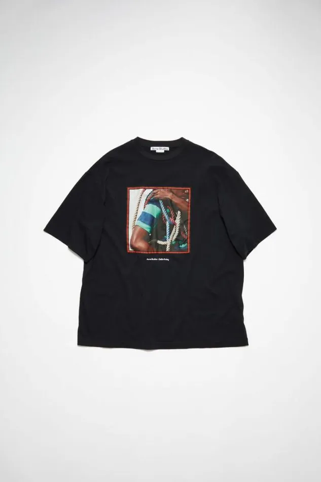 Acne Studios Tshirts Woman Printed Tshirt Black