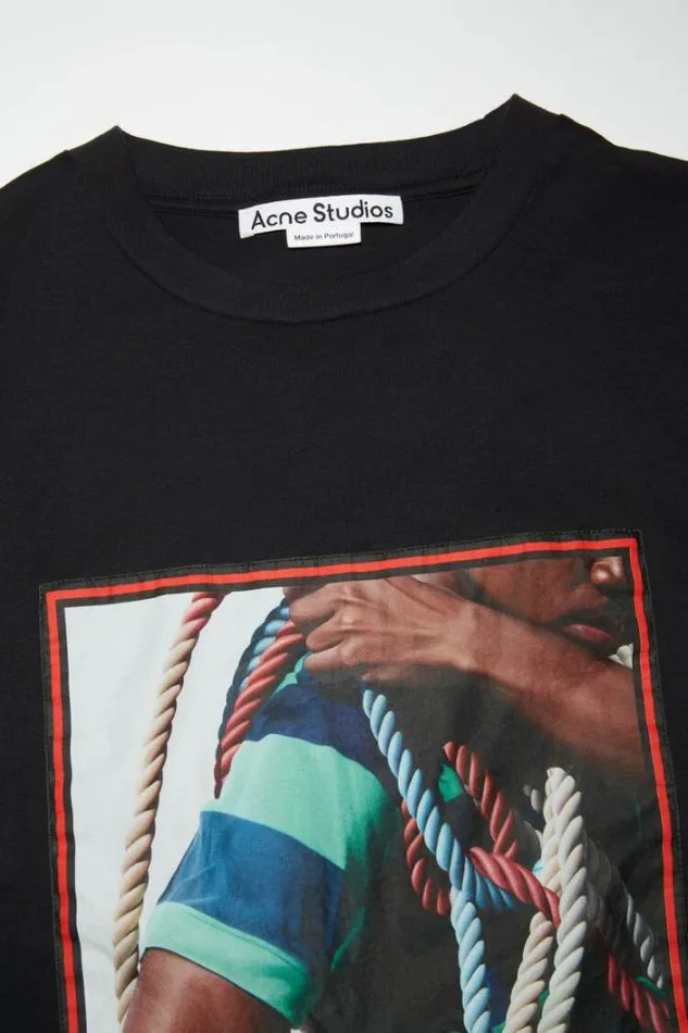 Acne Studios Tshirts Woman Printed Tshirt Black