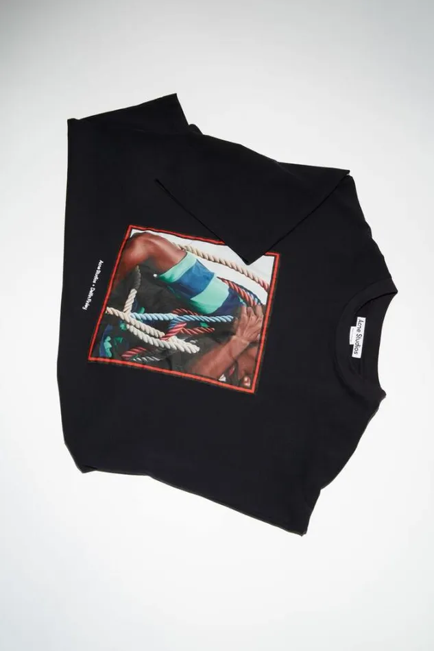 Acne Studios Tshirts Woman Printed Tshirt Black
