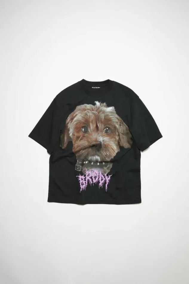 Acne Studios Tshirts Woman Printed TshirtUnisex Faded Black