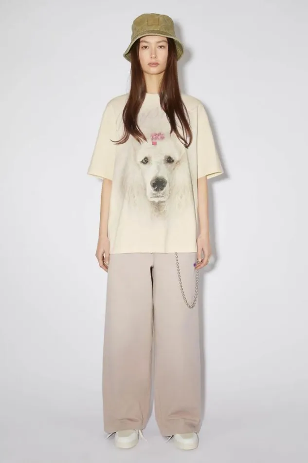 Acne Studios Tshirts Woman Printed TshirtUnisex Porcelain White