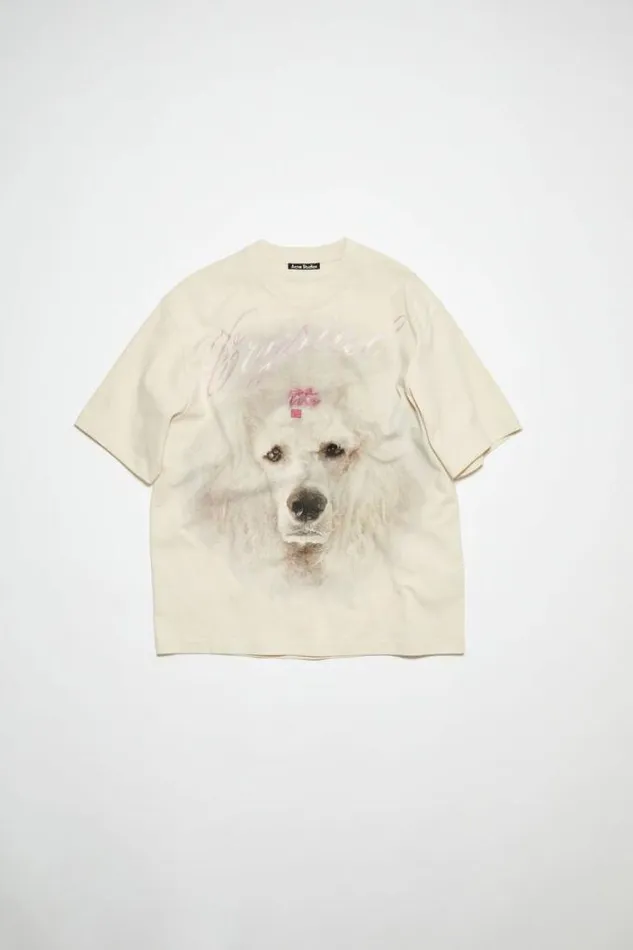 Acne Studios Tshirts Woman Printed TshirtUnisex Porcelain White