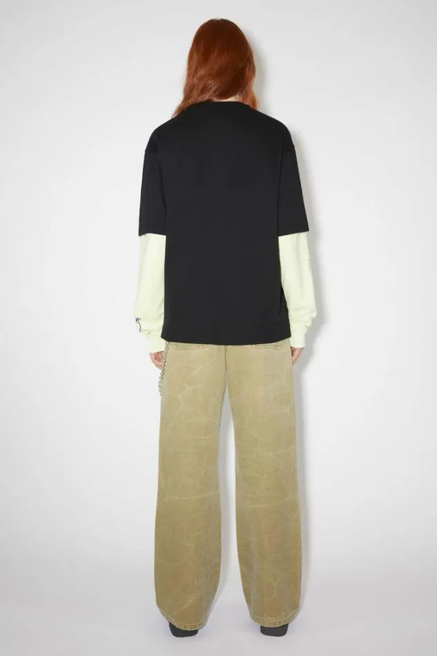 Acne Studios Tshirts Woman Scribbles TshirtUnisex Faded Black