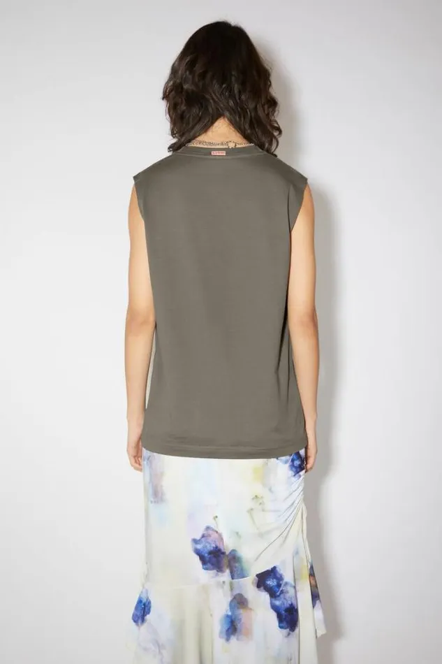 Acne Studios Tshirts Woman Sleeveless Tshirt Mud Grey