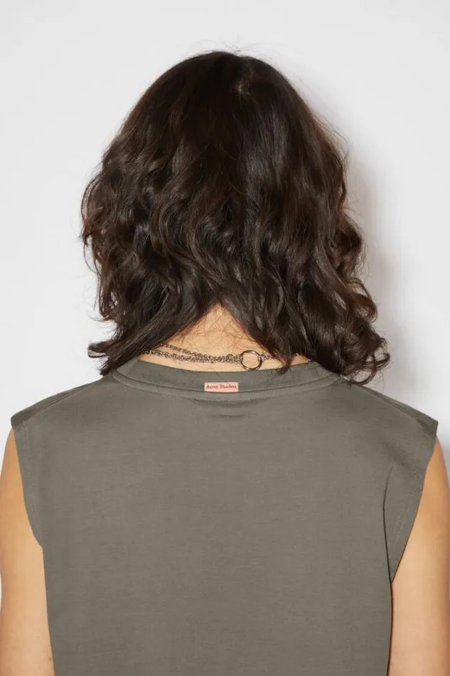 Acne Studios Tshirts Woman Sleeveless Tshirt Mud Grey