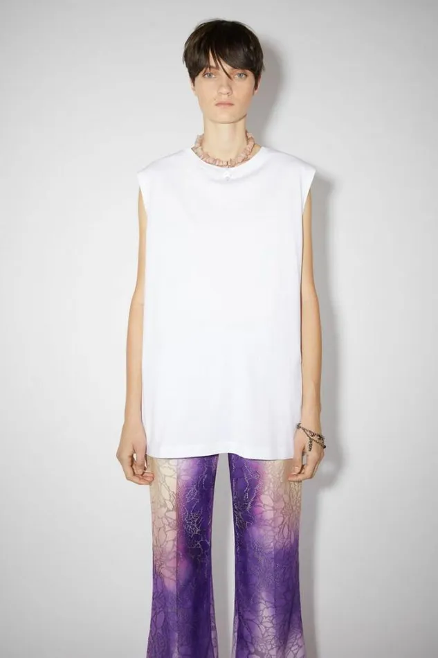 Acne Studios Tshirts Woman Sleeveless Tshirt Optic White