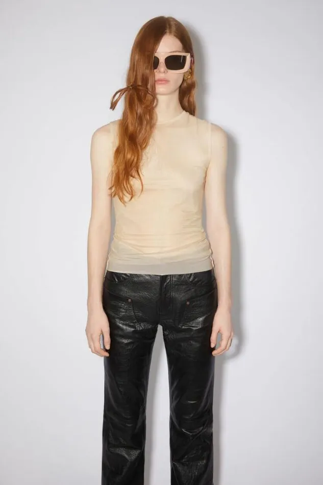 Acne Studios Tshirts Woman Sleeveless TshirtRunway Show Champagne Beige