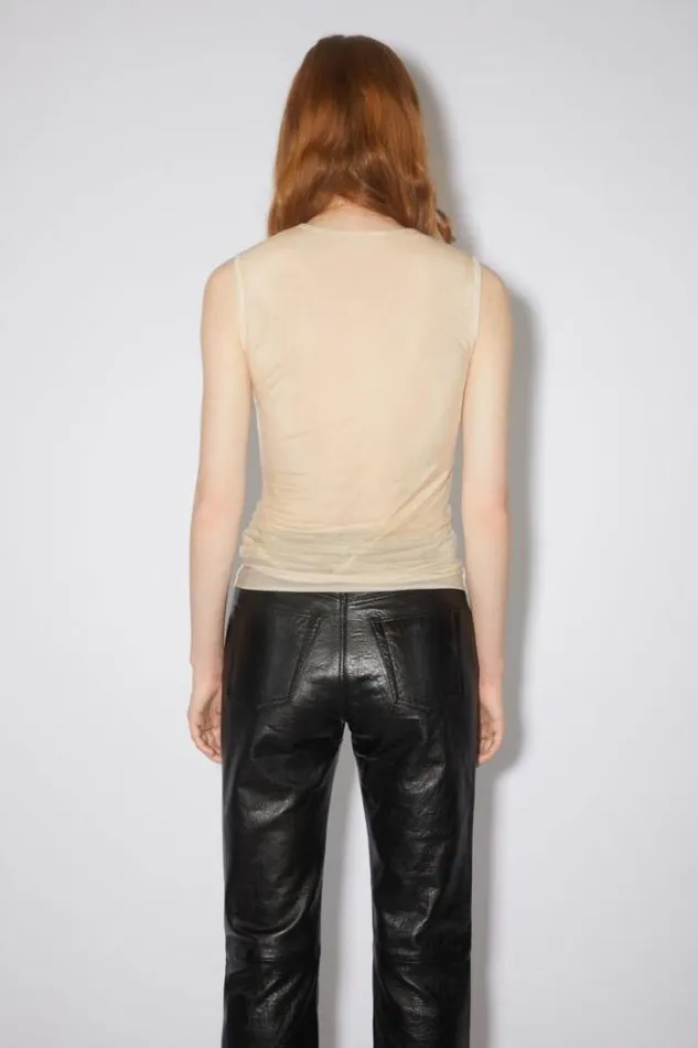 Acne Studios Tshirts Woman Sleeveless TshirtRunway Show Champagne Beige