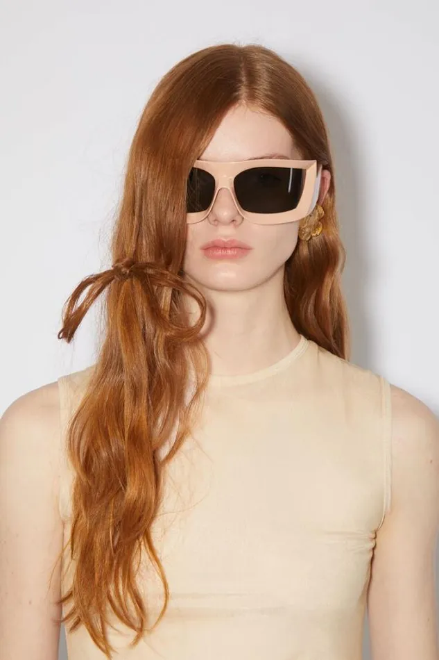 Acne Studios Tshirts Woman Sleeveless TshirtRunway Show Champagne Beige