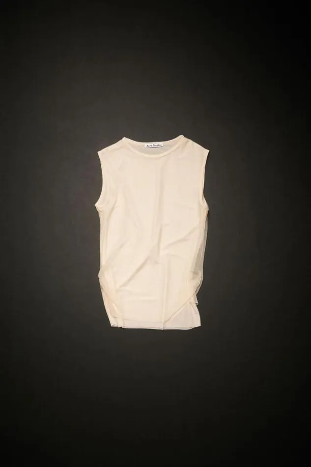 Acne Studios Tshirts Woman Sleeveless TshirtRunway Show Champagne Beige