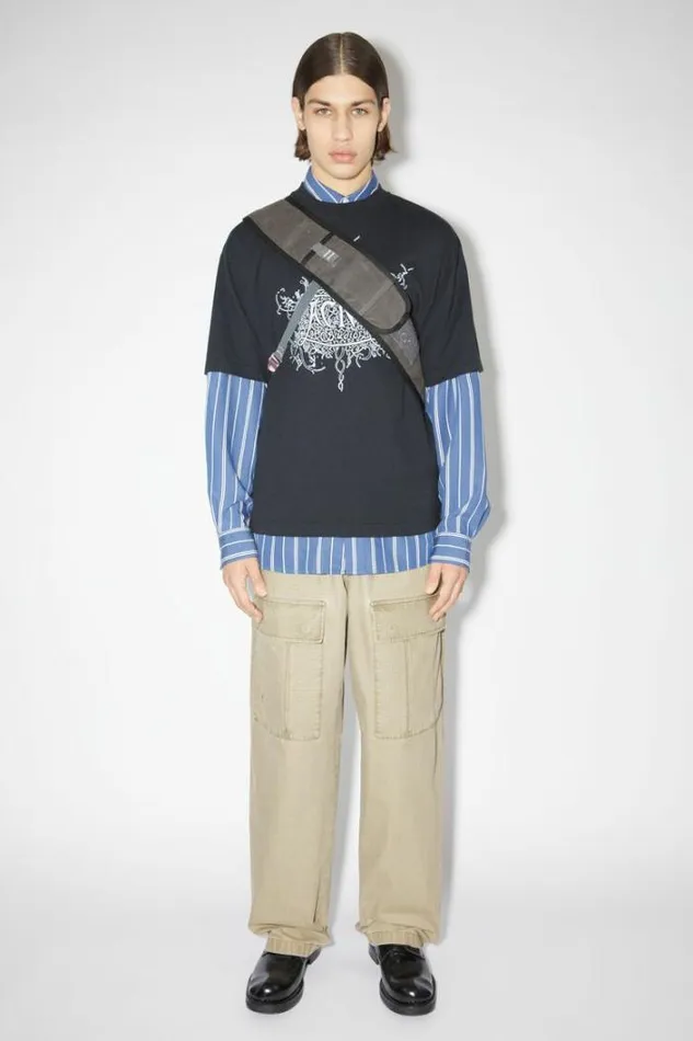 Acne Studios Trousers Man Cargo Trousers Cold Beige