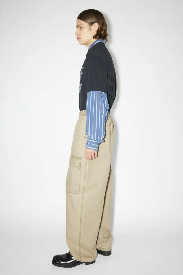 Acne Studios Trousers Man Cargo Trousers Cold Beige