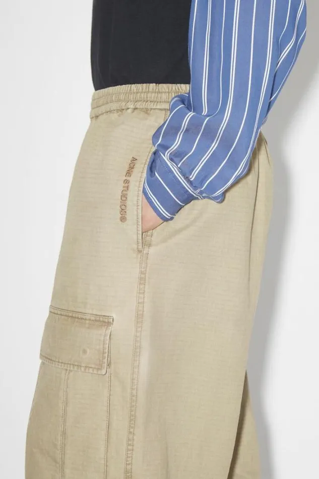Acne Studios Trousers Man Cargo Trousers Cold Beige