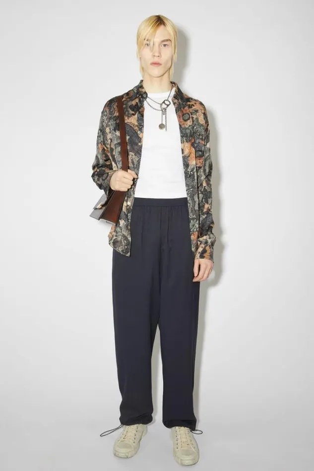Acne Studios Trousers Man Jacquard Trousers Navy