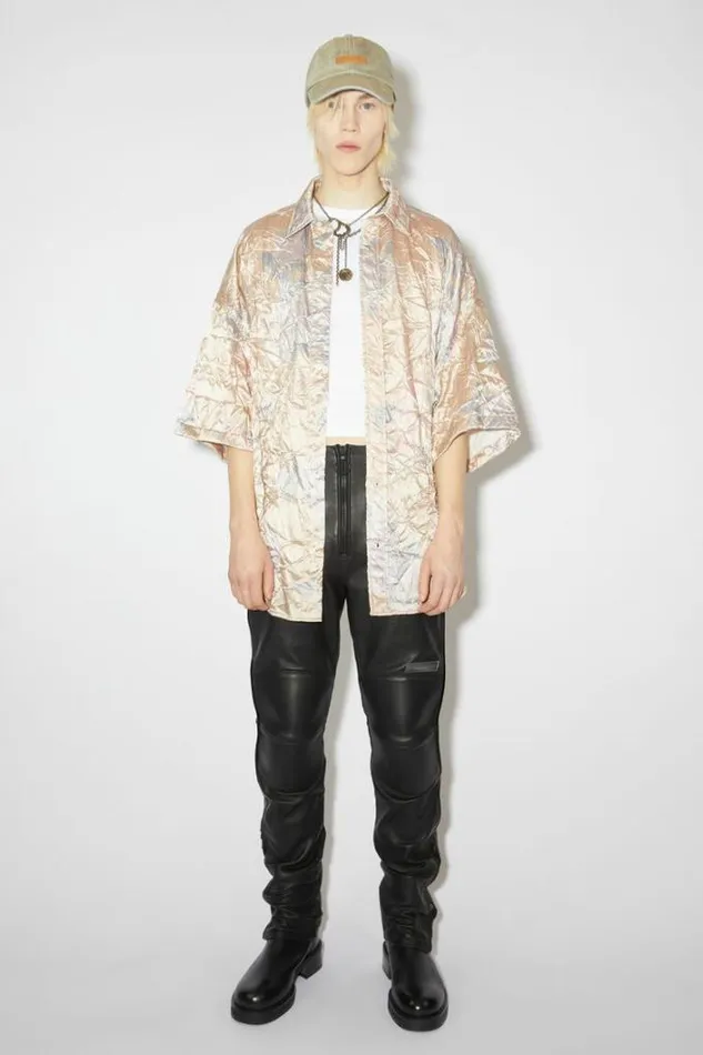 Acne Studios Trousers Man Leather Biker Trousers Black