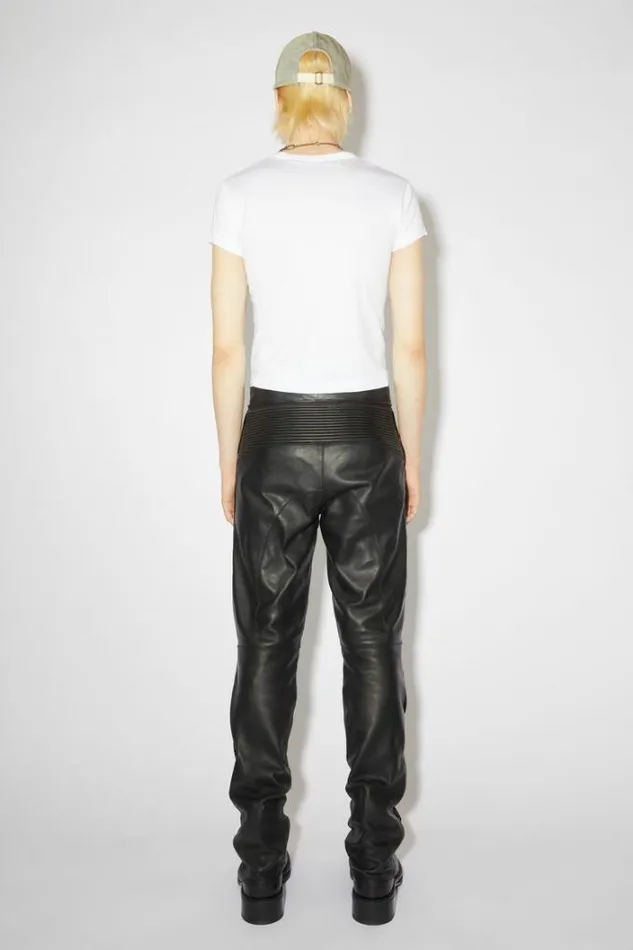 Acne Studios Trousers Man Leather Biker Trousers Black