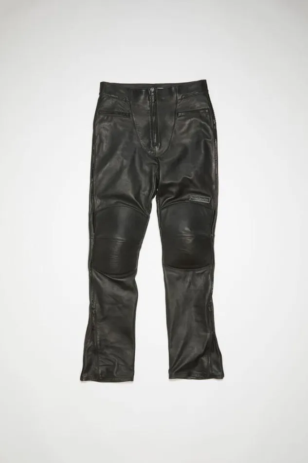 Acne Studios Trousers Man Leather Biker Trousers Black