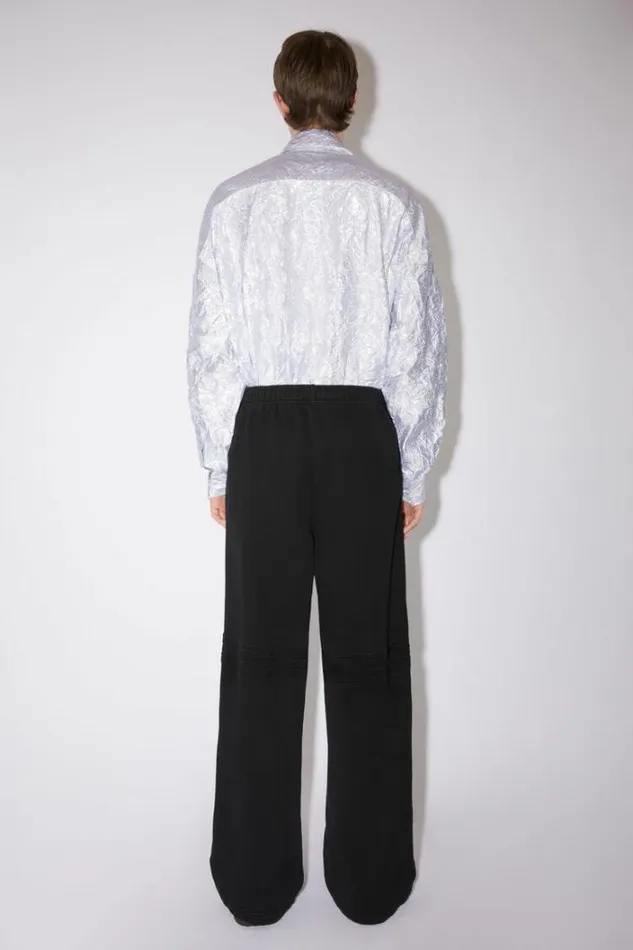 Acne Studios Trousers Man Logo Tape Fleece Sweatpants Black