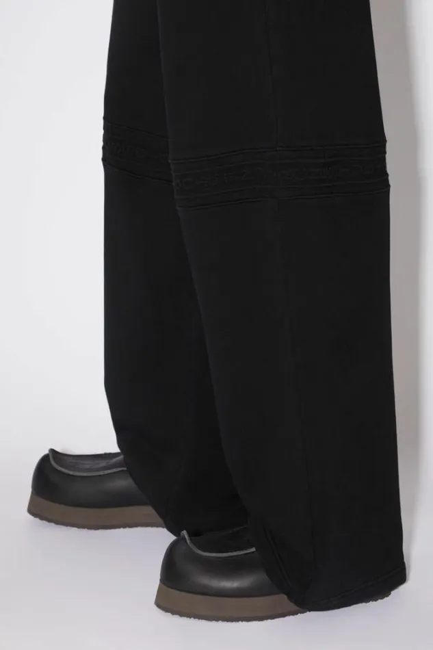 Acne Studios Trousers Man Logo Tape Fleece Sweatpants Black