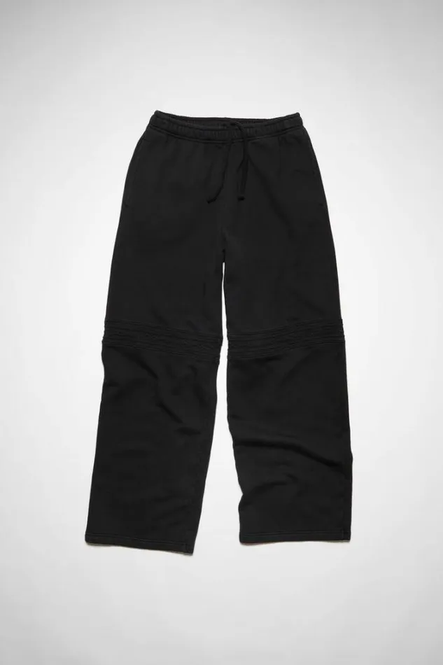 Acne Studios Trousers Man Logo Tape Fleece Sweatpants Black