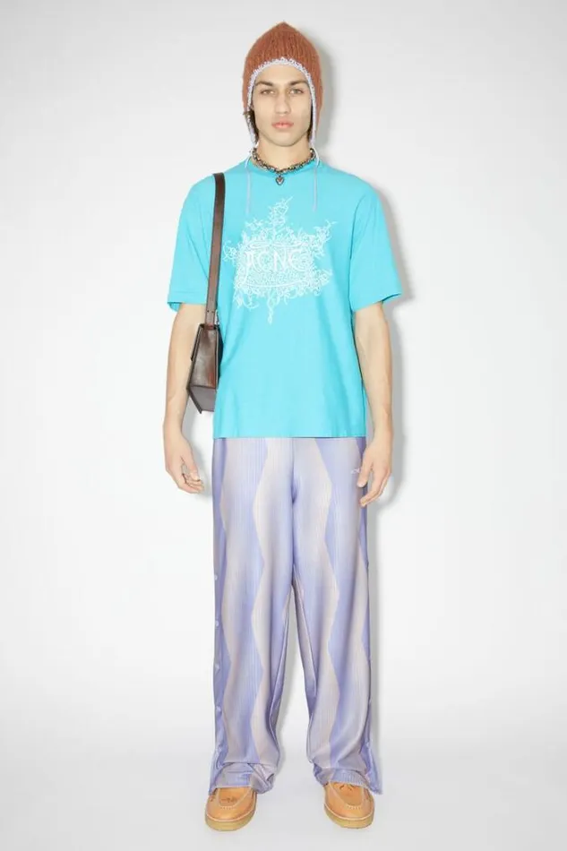 Acne Studios Trousers Man Print Trousers BlueBeige