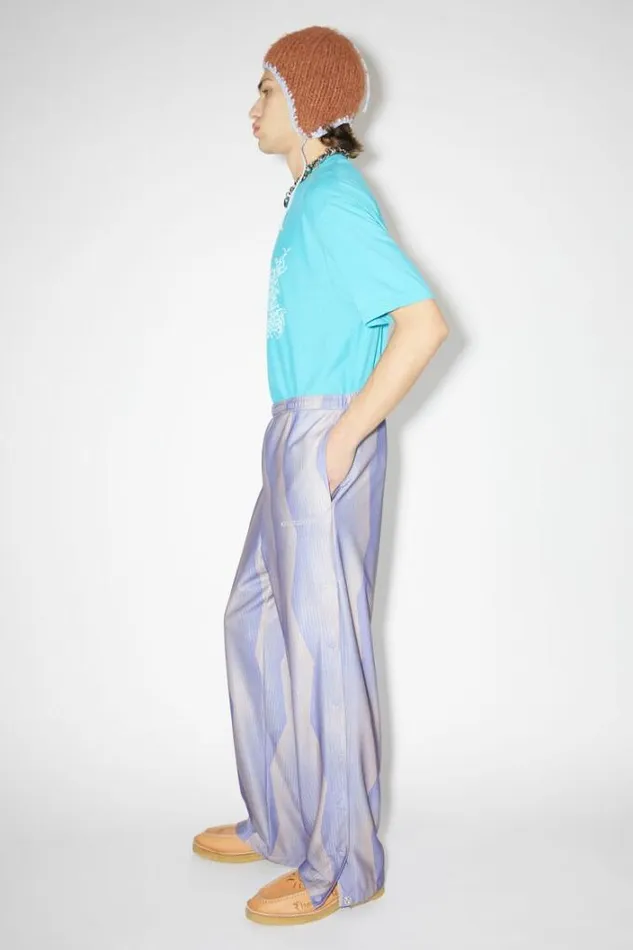 Acne Studios Trousers Man Print Trousers BlueBeige