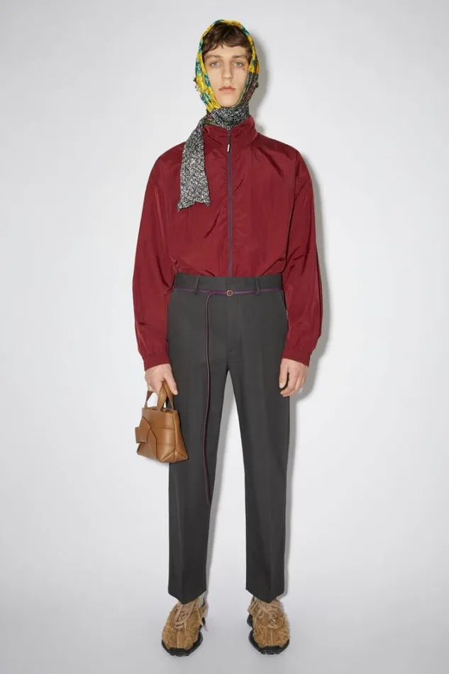 Acne Studios Trousers Man Regular Fit Trousers Anthracite Grey
