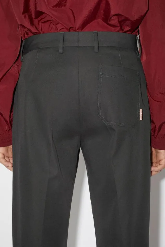 Acne Studios Trousers Man Regular Fit Trousers Anthracite Grey