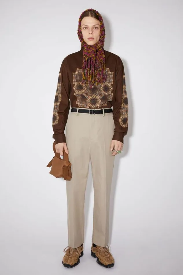 Acne Studios Trousers Man Regular Fit Trousers Cold Beige