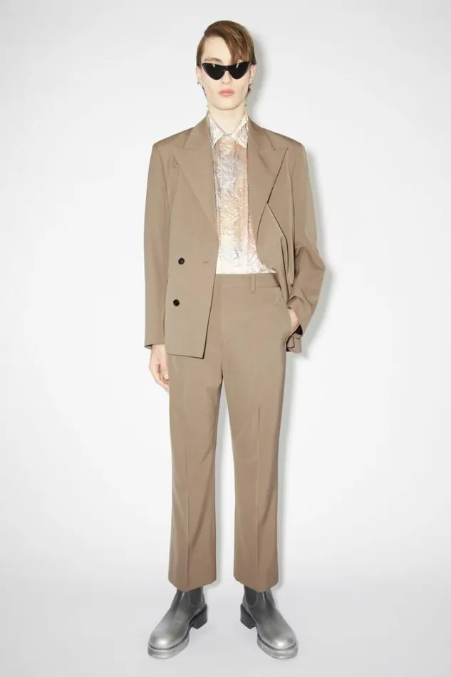 Acne Studios Trousers Man Tailored Trousers Mud Grey