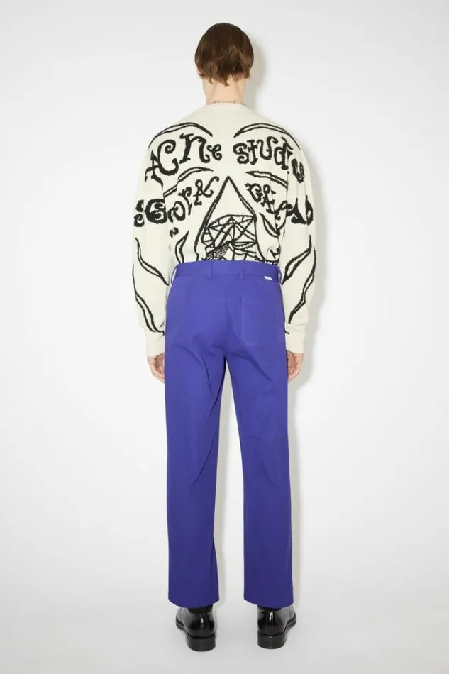 Acne Studios Trousers Man Twill Cottonblend Trousers Electric Purple