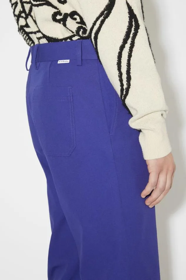 Acne Studios Trousers Man Twill Cottonblend Trousers Electric Purple