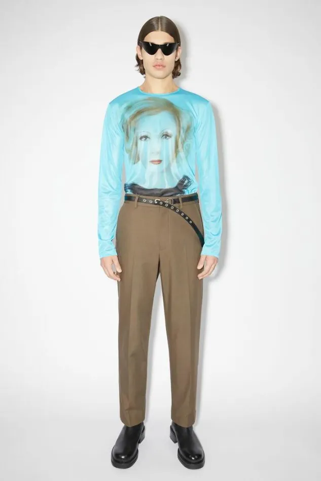 Acne Studios Trousers Man Twill Cottonblend Trousers Hazelnut Brown