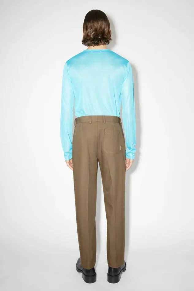 Acne Studios Trousers Man Twill Cottonblend Trousers Hazelnut Brown