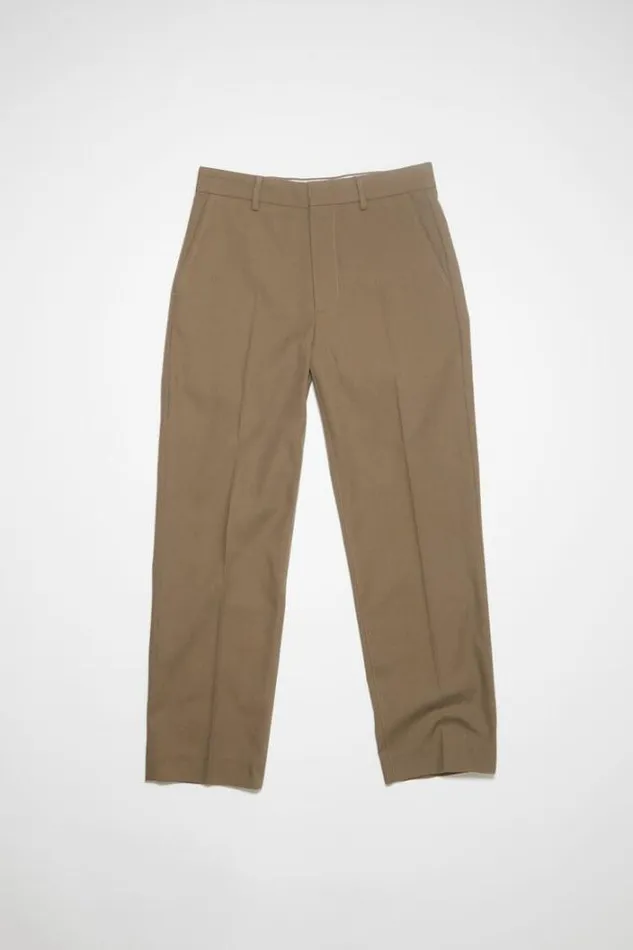 Acne Studios Trousers Man Twill Cottonblend Trousers Hazelnut Brown