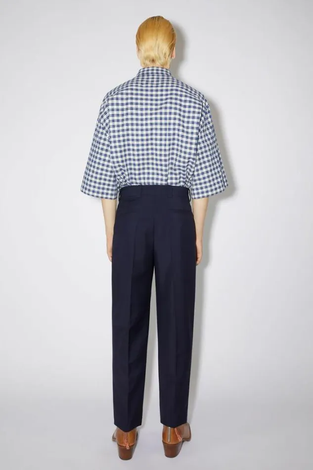 Acne Studios Trousers Man Woolblend Tailored Trousers Dark Navy