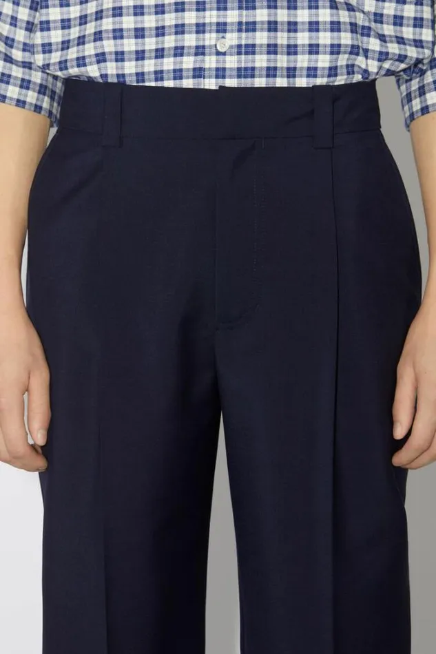 Acne Studios Trousers Man Woolblend Tailored Trousers Dark Navy