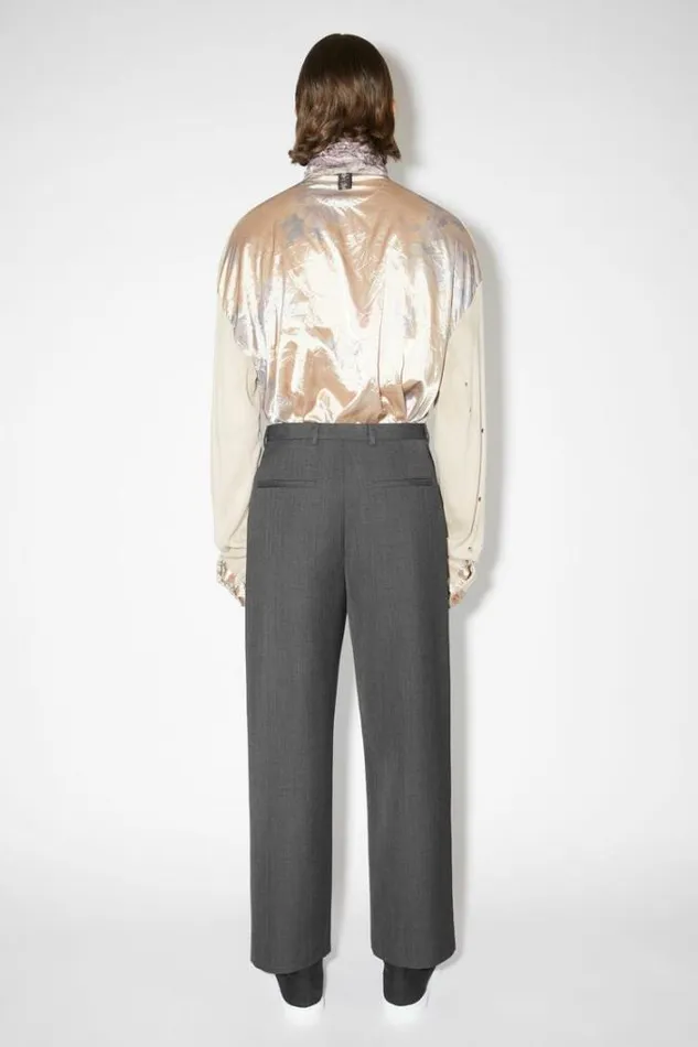 Acne Studios Trousers Man Wool Blend Trousers Dark Grey Melange