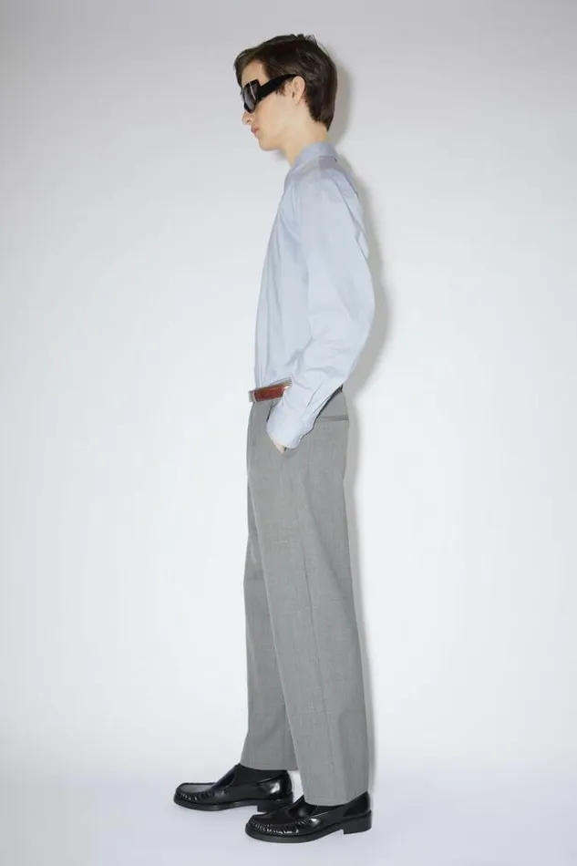 Acne Studios Trousers Man Wool Blend Trousers Grey Melange