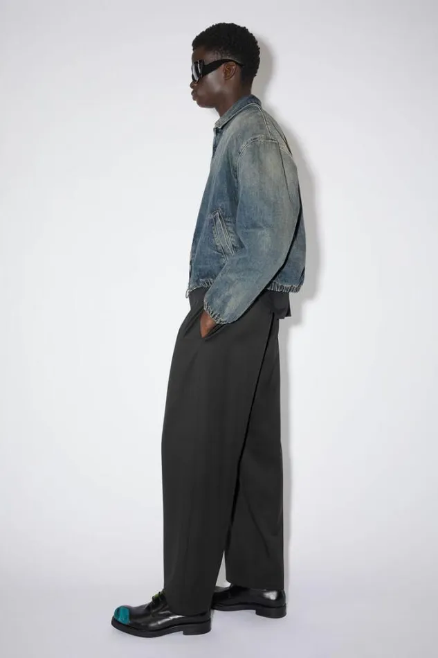 Acne Studios Trousers Man Wool Trousers Black