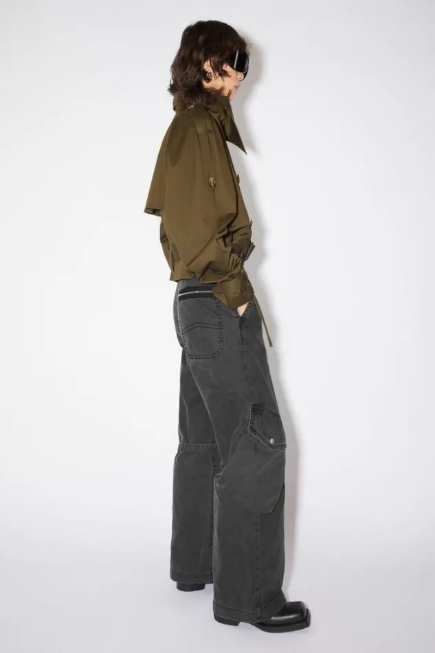 Acne Studios Trousers Woman Cargo Trousers Washed Black