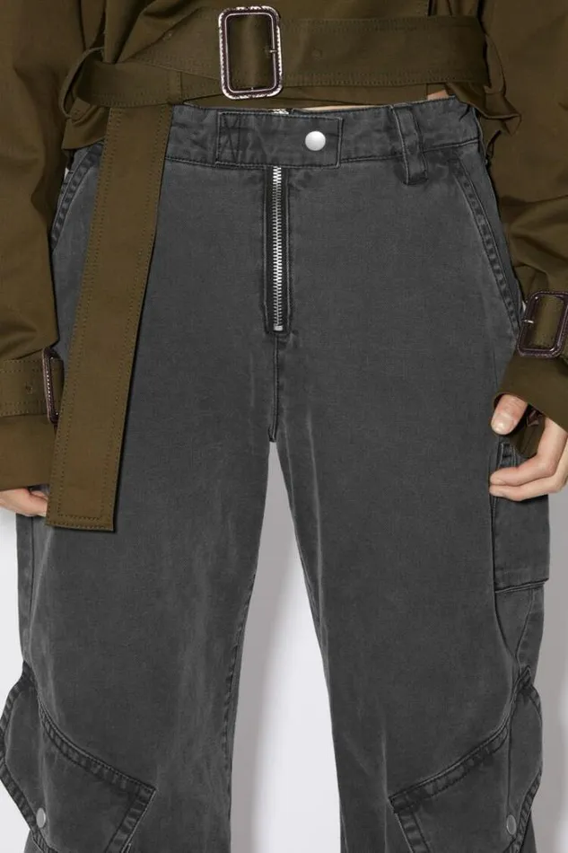 Acne Studios Trousers Woman Cargo Trousers Washed Black