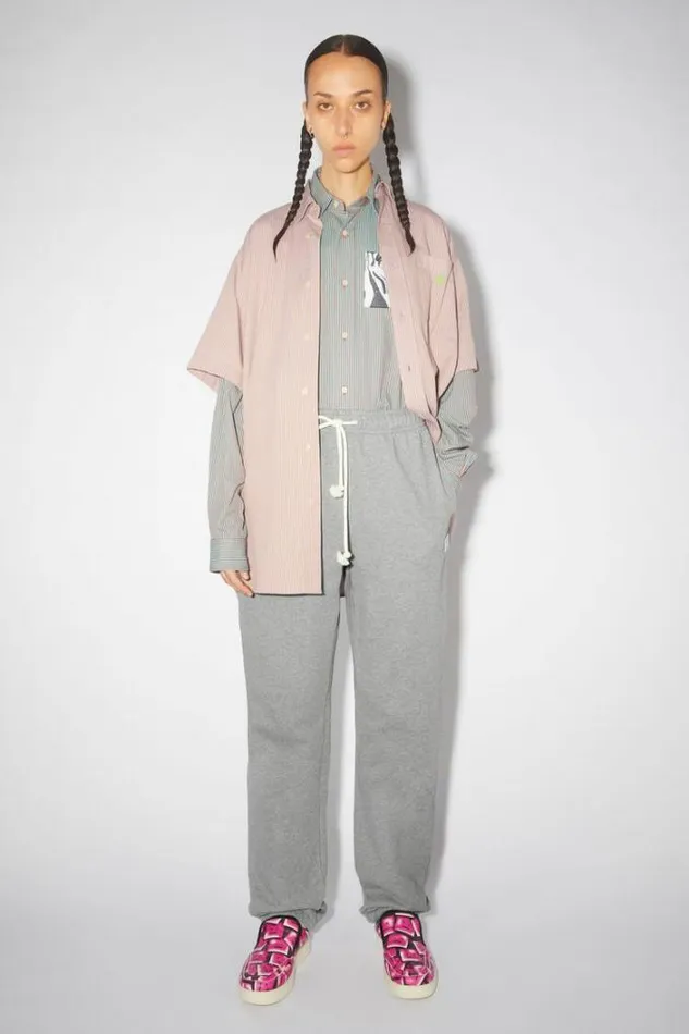 Acne Studios Trousers Woman Cotton Sweatpants Light Grey Melange