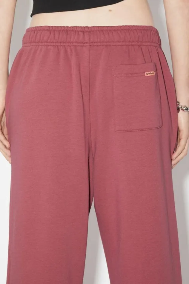 Acne Studios Trousers Woman Cotton Sweatpants Rosewood Red