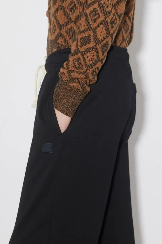 Acne Studios Trousers Woman Cotton SweatpantsUnisex Black