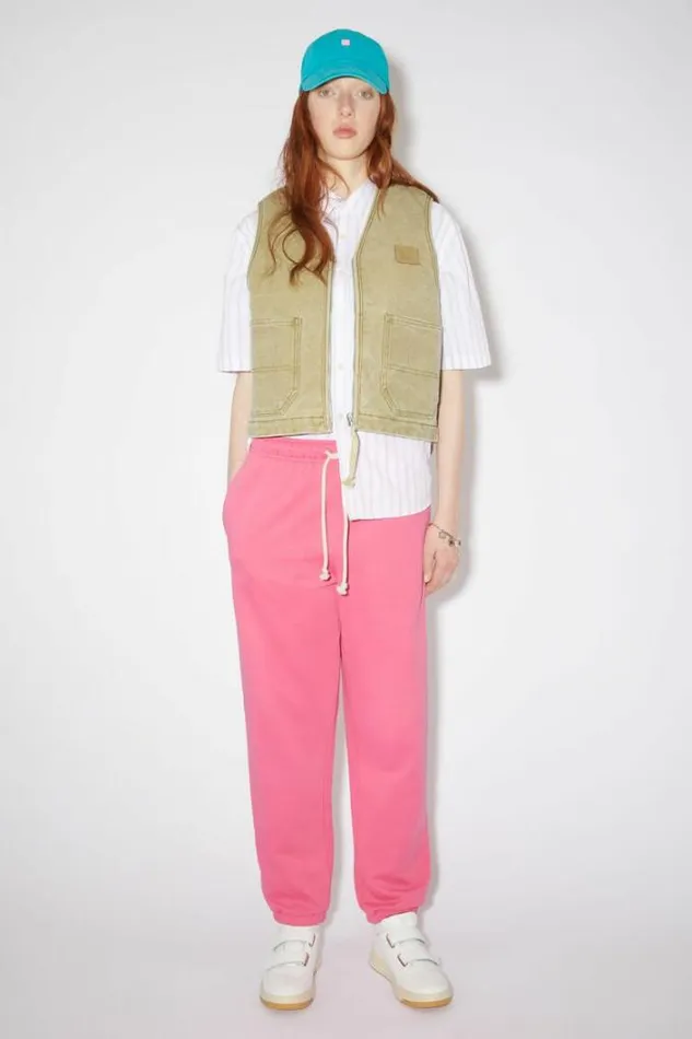 Acne Studios Trousers Woman Cotton SweatpantsUnisex Bright Pink