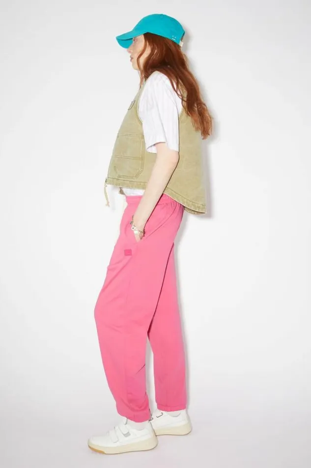 Acne Studios Trousers Woman Cotton SweatpantsUnisex Bright Pink