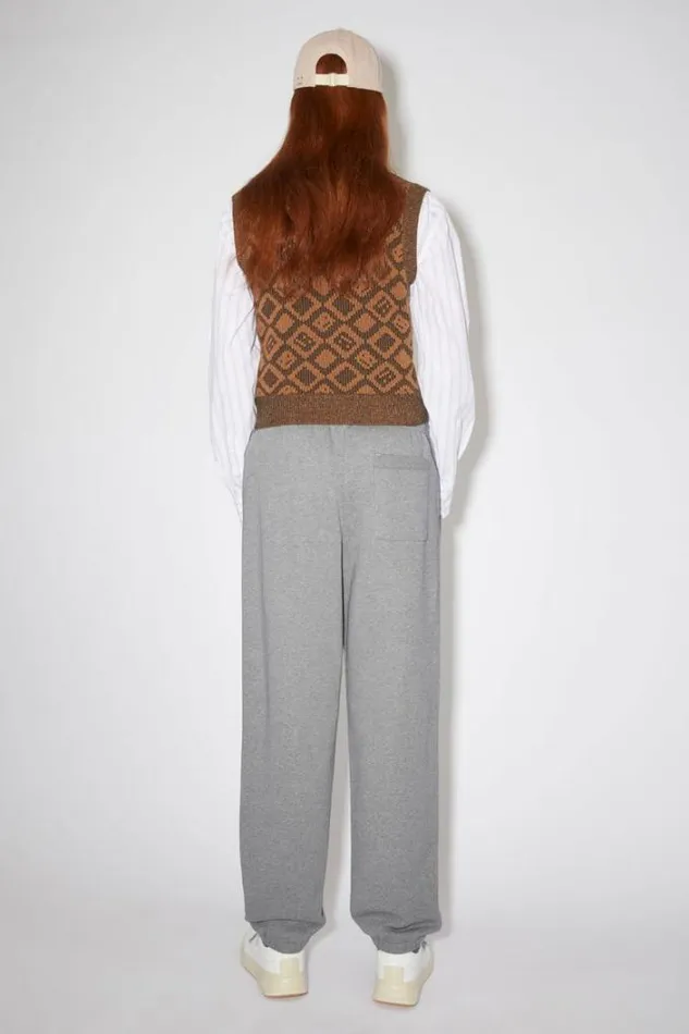 Acne Studios Trousers Woman Cotton SweatpantsUnisex Light Grey Melange