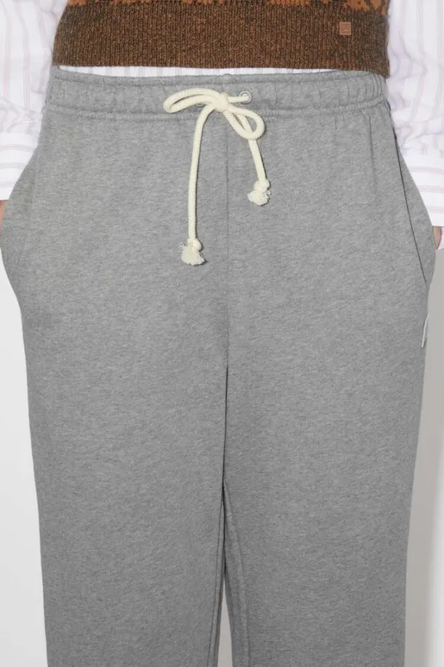 Acne Studios Trousers Woman Cotton SweatpantsUnisex Light Grey Melange