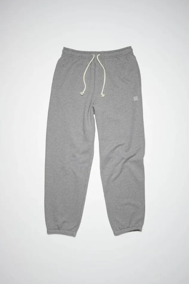 Acne Studios Trousers Woman Cotton SweatpantsUnisex Light Grey Melange
